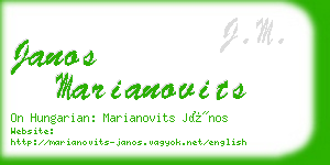 janos marianovits business card